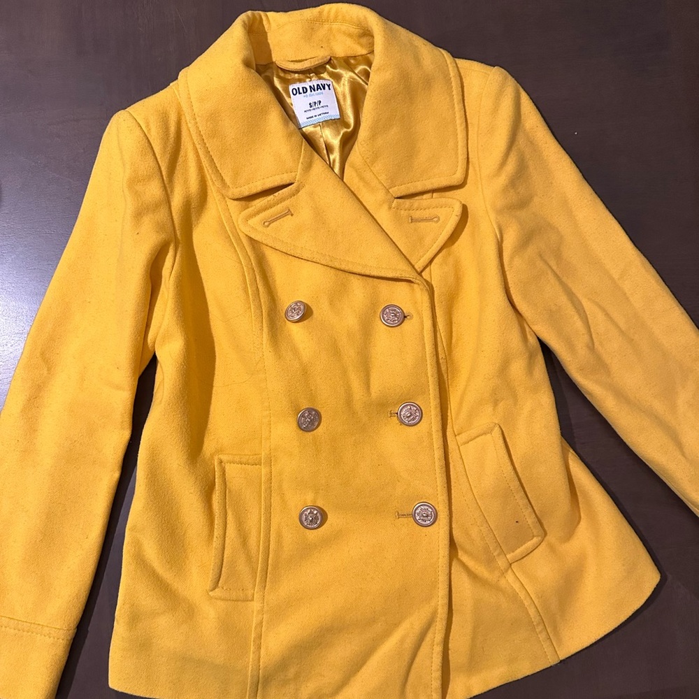 Old Navy size small yellow women’s pea coat